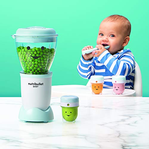 NutriBullet NBY-50100 Baby Complete Food-Making System, 32-Oz, White, Blue, Clear