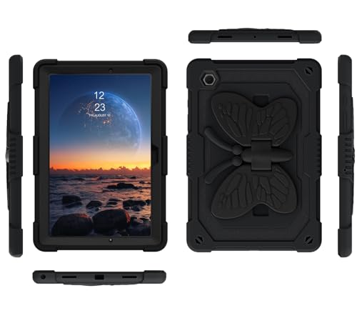 YINLAI for Samsung Galaxy Tab A8 Case, Galaxy Tab A8 10.5 Case Kids Girls Women Children Butterfly Kickstand Shockproof Protective Tablet Cover for Samsung Tab A8 10.5 inch [SM-X200/X205/X207],Black