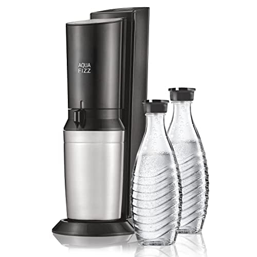 SodaStream Aqua Fizz Sparkling Water Maker Bundle (Black), with Co2, Glass Carafes, & bubly drops Flavors