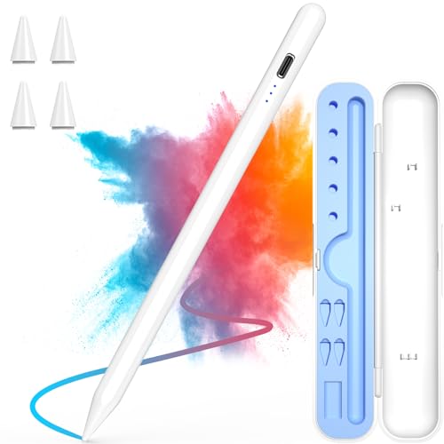 Stylus Pens for iPad 10th 9th Generation with Palm Rejection, Fast Charging for Apple Pencil 2nd Generation Compatible with iPad Pro 11''/iPad Pro 12.9'' 3-6/iPad Air 3-5/iPad 6-10/iPad Mini 5/6 White