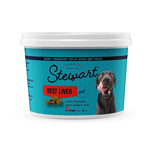 Stewart Beef Liver Freeze Dried Dog Treats and Supper Sprinkles, Resealable Containers, Grain Free & Gluten Free, Single Ingredient, Dog Training Treats; 21 oz Resealable Tub & 2.5 oz Resealable Bag