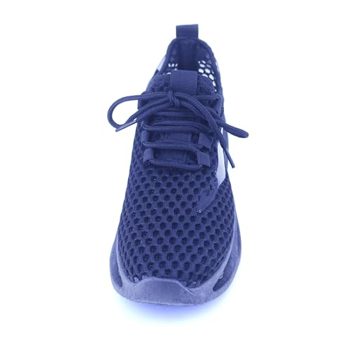 Men's Beach Walking Shoes Quick Drying Mesh Slippers Breathable Non Slip Blade Shoes Suit for Summer Out Camp Black Size 7.5