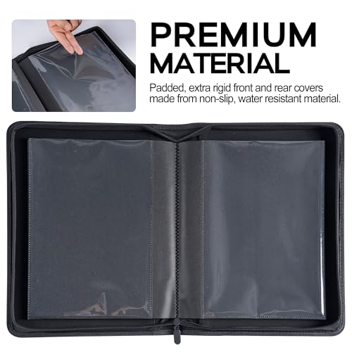 D DACCKIT Comic Book Binder, Comic Book Storage Album with Sleeves for Current, Silver Age, Regular Comics Bagged and Boarded - Fits 30+ Comic Books（Classic Black）
