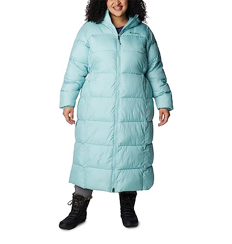 Columbia Women's Puffect Long Jacket, Aqua Haze, X-Small