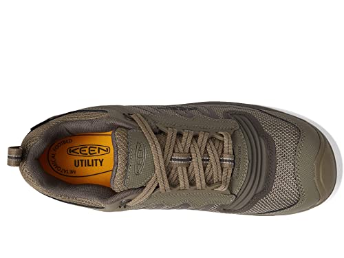 KEEN Utility Men's Reno Low Height Composite Toe Flexible Waterproof Athletic Work Shoes, Brindle/Morel, 10