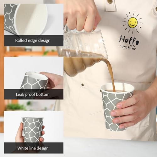 Huifany Coffee Cups 12 oz Paper Cups 240 Count, Disposable Coffee Cups, Hot/Cold Beverage Drinking Cups for Water, Coffee, Tea, Juice