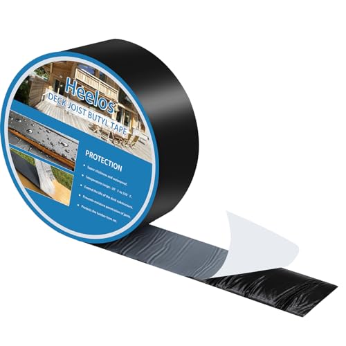 Heelos Joist Tape 1-5/8" x 50', Butyl Joist Tape for decking, Butyl Deck Tape Deck Joist Tape for Top of Joists, Rim Joists, Under Joists and Beams (3 Rolls)