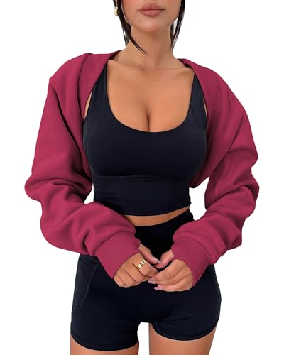 Zwurew Shrugs for Women Long Sleeve with Thumb Hole Bolero Shrug Sage Bolero Sweater for Women Arm Covers