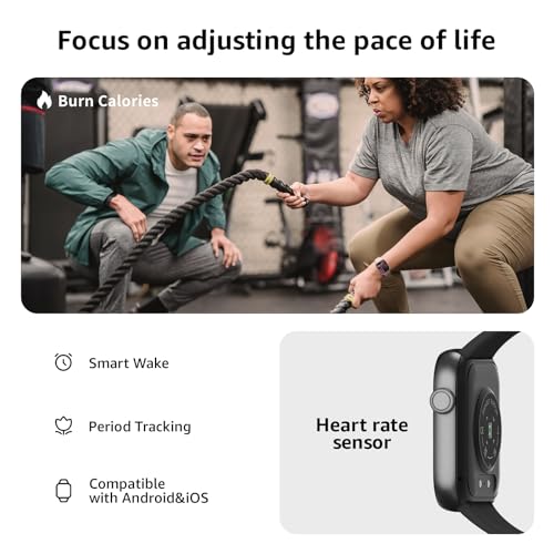 Smart Watch (Answer/Dial Calls), 1.85" HD Fitness Tracker Watch for Men Women with 147 Sports Modes, IP68 Waterproof Smartwatch with Heart Rate Sleep Monitor and Pedometer, Compatible with iOS Android