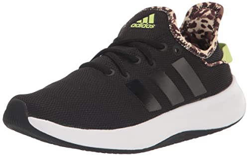 adidas Women's Cloudfoam Pure Sneaker, Black/White/Grey, 10