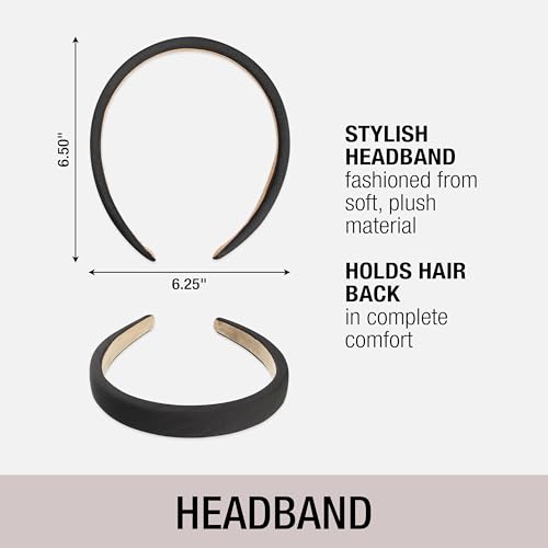 Conair Velvet Touch hairbrush set - Travel hair brush - suitable for curly or straight styles - features soft touch handle with bonus headband - Red/Black