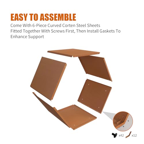 GJWCVL Firewood Rack Heavy Duty Wood Holders Fireplace Wood Rack Hexagon Firewood Log Rack Outdoor Indoor Log Holder Corten Steel Firewood Pile Storage Racks Lumber Rack Stacking