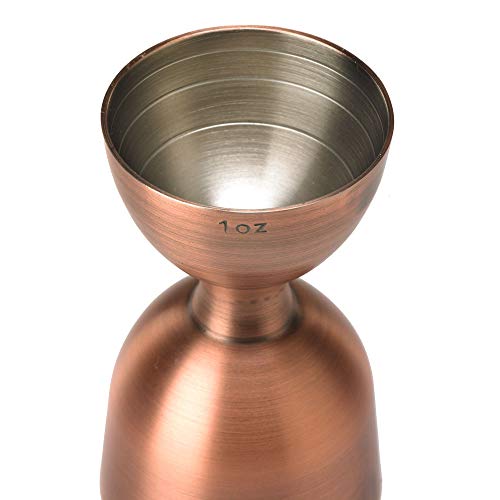 Barfly M37006ACP Heavy-Duty Straight Rim Bell Jigger, 1 oz x 2 oz, Antique Copper