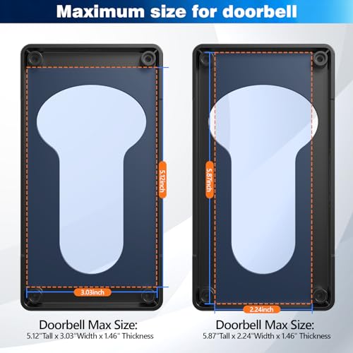 Doorbell Mount for Ring/Blink/Eufy Wireless Video Doorbell, Compatible with Ring Doorbell 4/3/2/1, No Drill Anti Theft Doorbell Mount Camera Mount with Double Screw Fixing, Black