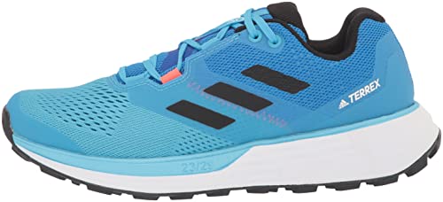 adidas Men's Terrex Two Flow Trail Running Shoe, Blue Rush/Core Black/Turbo, 11