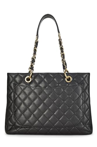 Chanel, Pre-Loved Black Quilted Caviar Grand Shopping Tote (GST), Black