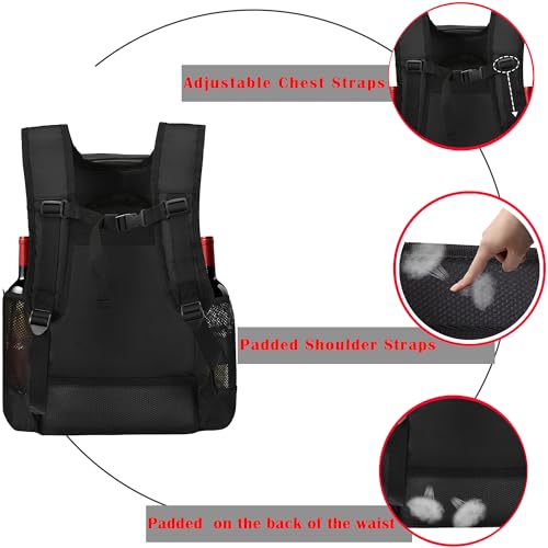 GiMiUiTo Double Deck Cooler Backpack Leak-Proof Large Cooler Backpack,Backpack Cooler Insulated Perfect Soft Cooler Bag for Tactical, Camping, Picnic, Beach, Hiking,Black