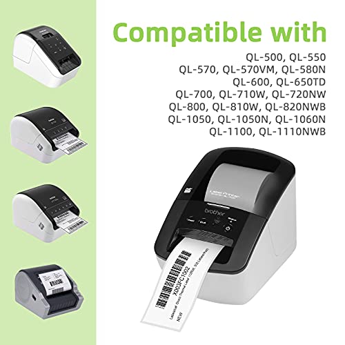 Anylabel - Compatible Standard Address Labels Replacement for Brother DK-1201 (1.1" X 3.5”), Use with Brother QL Label Printers (12 Rolls + 1 Reusable Cartridge, 400 Labels/Roll)