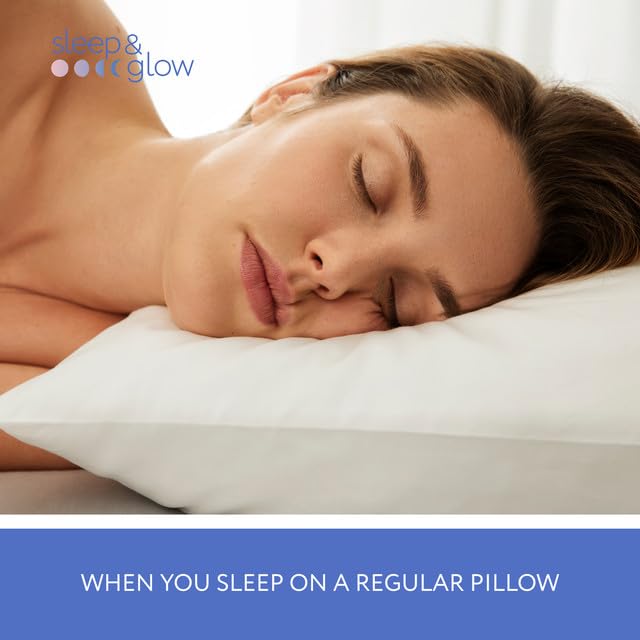 SLEEP & GLOW Omnia Beauty Pillow Anti-Age Blemish Defense with Copper Pillowcase Fights Sleep Wrinkles Orthopedic Memory Foam for Sleeping on Back and Side (Made in Italy)