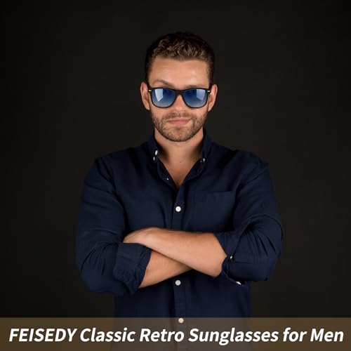 FEISEDY Women Retro Polarized Sunglasses Classic 80s Men Sunglasses Trendy UV400 B1858