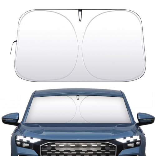 Car Windshield Sun Shade - 4 Layers Nano Coating Foldable Front Window Sunshade, Block UV Rays, Auto Interior Sun Protection, Windshield Cover for Compact Sedan, SUV (Small (55.1"x27.5"))