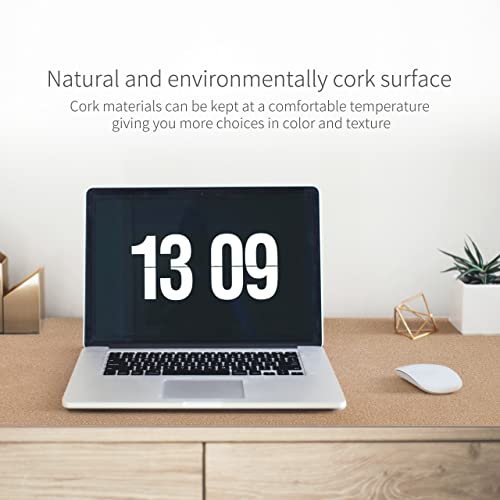 RENMTURE Dual-Sided Mouse Pad, Natural Cork & PU Leather Large Desk Pad for Office and Home Work, Desk Protector Non-Slip, Waterproof, Easy Clean (Pink, 36"x17")