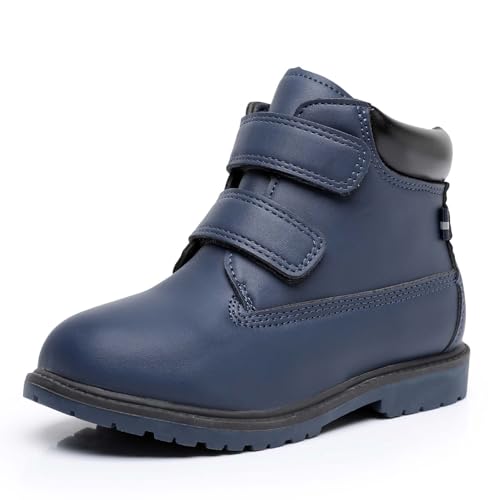 Ahannie Kids Boys Ankle Boots Outdoor Work Fall Boots(Toddler/Little Kid)(168-Navy-7)