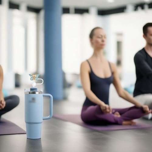 YKIAMGH Glitter Silicone Straw Toppers for Stanley Cup 30 40 oz, Reusable Cap Accessories for Simple Modern Tumbler, Cute Straw Cover for Water Bottle