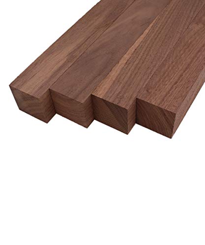 Barrington Hardwoods Black Walnut Lumber Turning Squares - 2" x 2" (4 Pieces) (2" x 2" x 6")