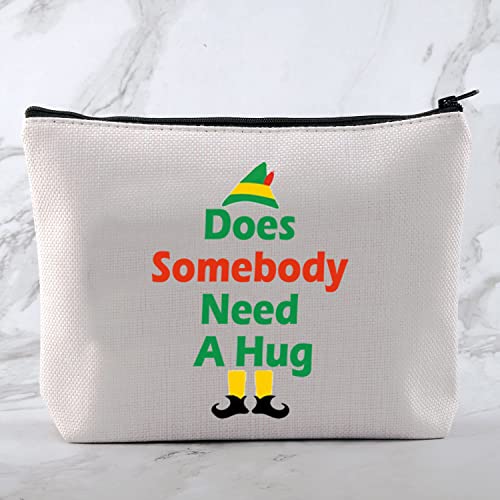 MNIGIU Elf Movie Quotes Cosmetic Bag Does Somebody Need A Hug Makeup Zipper Bag Elf Fan Gift