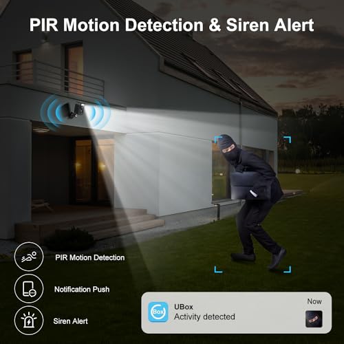 Security Cameras Wireless Outdoor, 2K 3MP Battery Powered Outdoor Camera Wireless WiFi Color Night Vision Motion Detection Surveillance Home Siren Alarm 2-Way Talk IP66 Waterproof Cloud/SD Storage