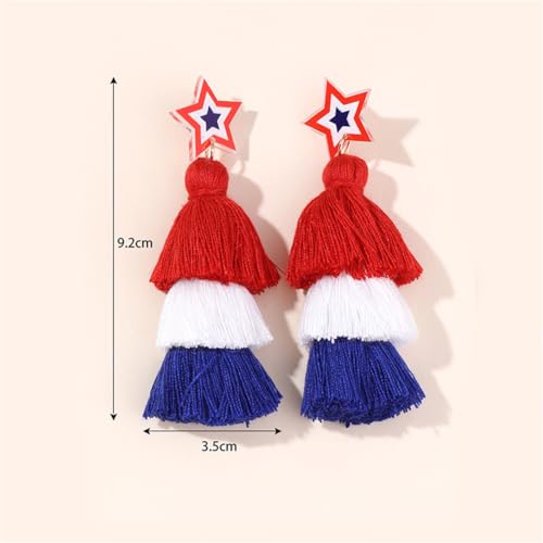 DIYANMMY 3 Tier Layered Colorful Tassel Earrings Bohemian Big Dangle Drop Fashion Jewelry Earrings for Women Valentine Birthday Party Gift. (black tassel)