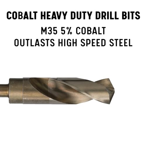 Drill America - DWDCO25/32 25/32" Reduced Shank Cobalt Drill Bit with 1/2" Shank, DWDCO Series