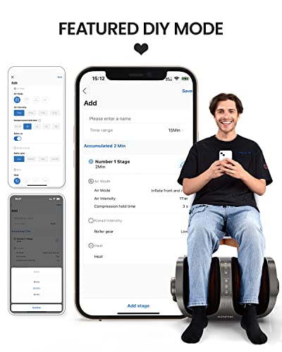 RENPHO Foot Massager with Heat, Foot and Calf Massager for Athletes Foot Care, Deep Kneading Foot Massage for Feet/Ankle/Calf/Leg, Fits Up to Feet Size 14 Men, Christmas Gift for Her, Father, Mother