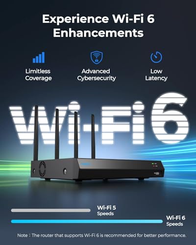 REOLINK 4K 12CH WiFi NVR with Wi-Fi 6 and 2.4/5 GHz Dual-Band WiFi, Built-in 2TB HDD, Support 16MP/12MP/8MP/5MP/4MP Reolink Cameras, 24/7 Recording Home Security Camera System, Not PoE Ports, RLN12W