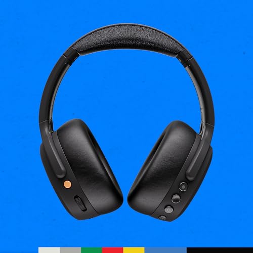 Skullcandy Crusher ANC 2 Over-Ear Noise Canceling Wireless Headphones with Sensory Bass and Charging Cable, 50 Hr Battery, Skull-iQ, Alexa Enabled, Microphone, Works with Bluetooth Devices - Black