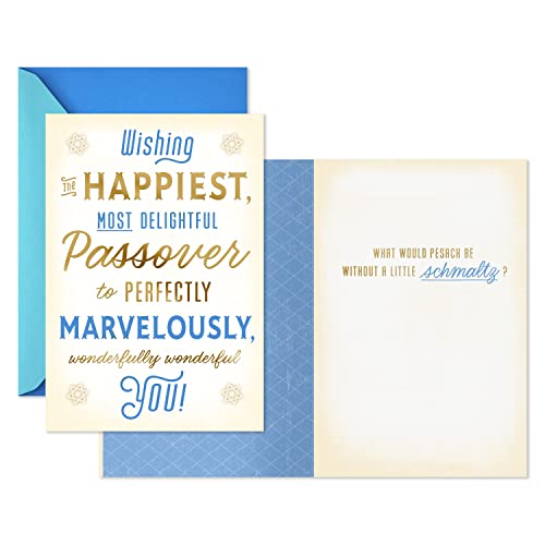 Hallmark Tree of Life Pack of Funny Passover Cards, A Little Schmaltz (4 Cards with Envelopes)