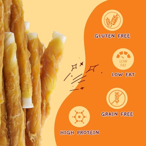 Jungle Calling Dog Treats, Chicken Wrapped Rawhide Sticks for Dogs, Delicious and Nutritious Training Reward Treats and Dog Chews Snacks, 6 oz