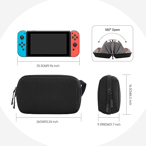 simtoper Electronic Organizer Travel Case Bag for Cables, Switch, SD card, Passport and More – Ultimate Protection & Portability Waterproof (Black)