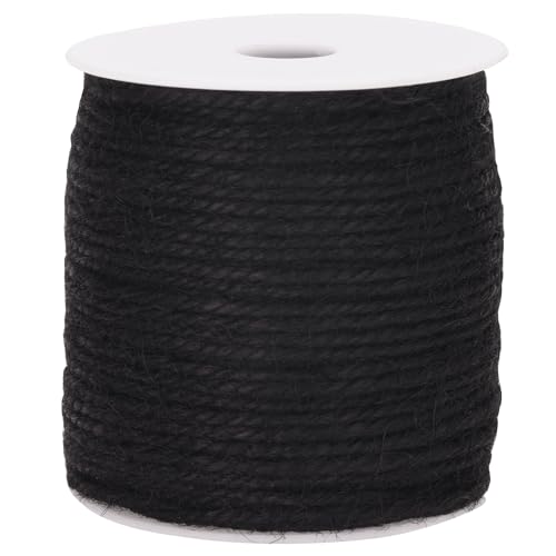 joycraft Black Twine String, 328 Feet Natural Jute Twine, 3mm Craft Hemp Twine String, 3-Ply Sturdy String for DIY Crafting, Gift Wrapping, Party Decor, Garden, Halloween