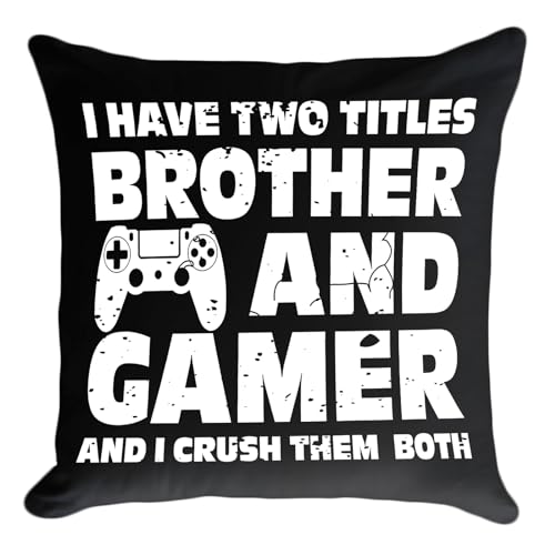 PreLiving Funny Gaming Throw Pillow Cover, Gamer Gifts for Teenage Boys, Kids Boys Gaming Room Decor, 12 × 20 Inch