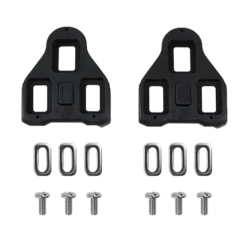 BV Bike Cleats Compatible with Look Delta and Peloton Bike - Adjustable 9 Degree Float System for Ultimate Stability and Power Transfer - Durable Red Metal Cleats for Road and Indoor Cycling Shoes