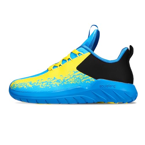 Soulsfeng Autism Awareness Shoes Women Workout Running Shoe Fashion Jigsaw Puzzle Blue Non Slip Sports Walking Tennis Gym Fitness Sneakers Size 6.5