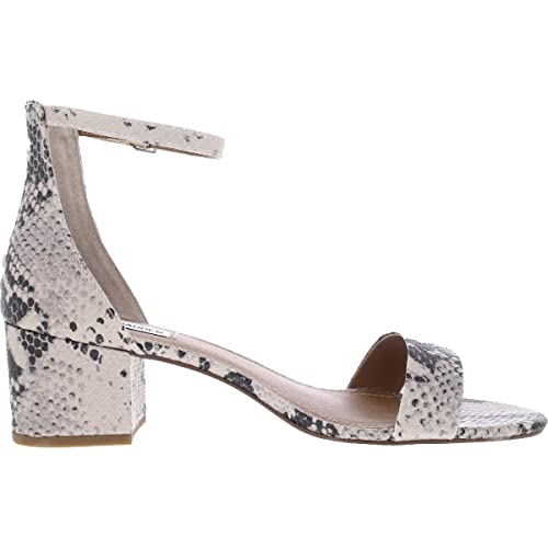 Steve Madden Women's Irenee Heeled Sandal, Natural Snake, 8.5