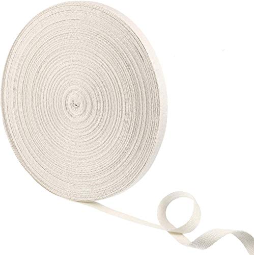Soft Natural Twill Tape Ribbon Herringbone Webbing Sewing Ribbon for DIY Craft Making, 100% Cotton
