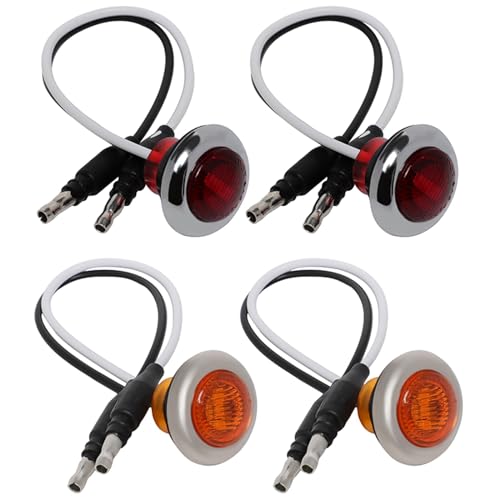 cciyu 20x 3/4" Amber Light LED Trailer Marker Clearance Lights Stop Turn Signal Tail Indicator Light with Rubber Grommets Waterproof for Trailer Truck ATV Pickup