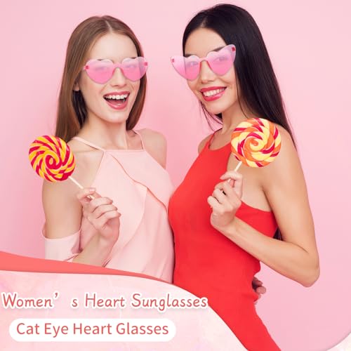 Salfboy 100 Pairs Heart Shaped Sunglasses for Women Heart Sunglasses Bulk Cat Eye Glasses for Bachelorette Party Favors