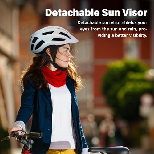 Bike Helmet for Adults Women Men Youth Kids, Lightweight Mountain Road Bicycle Cycling Helmets with Adjustable Dial, 2 Detachable Visor