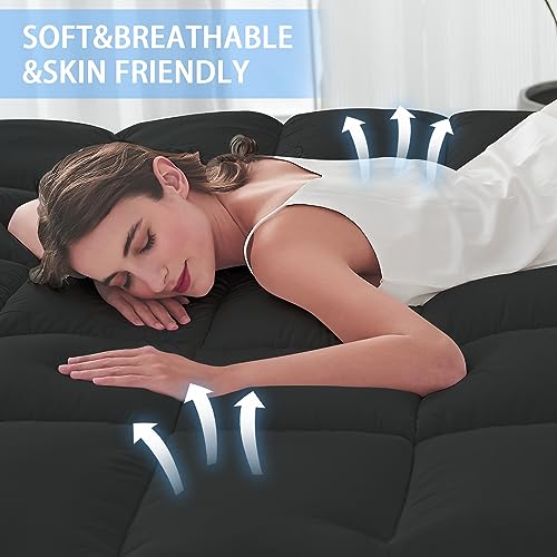 CYMULA Twin XL Mattress Topper - Soft Cooling Mattress Pad for College Dorm Room Essentials - Extra Thick Long Protector Cover for Back Pain, Single Bed Topper Pillow Top with 8''-21'' Deep Pocket