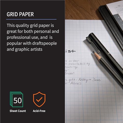 Bienfang Designer Grid Graph Paper Pad, 10x10 Cross Section, 8.5 x 11 Inches, 50 Sheets